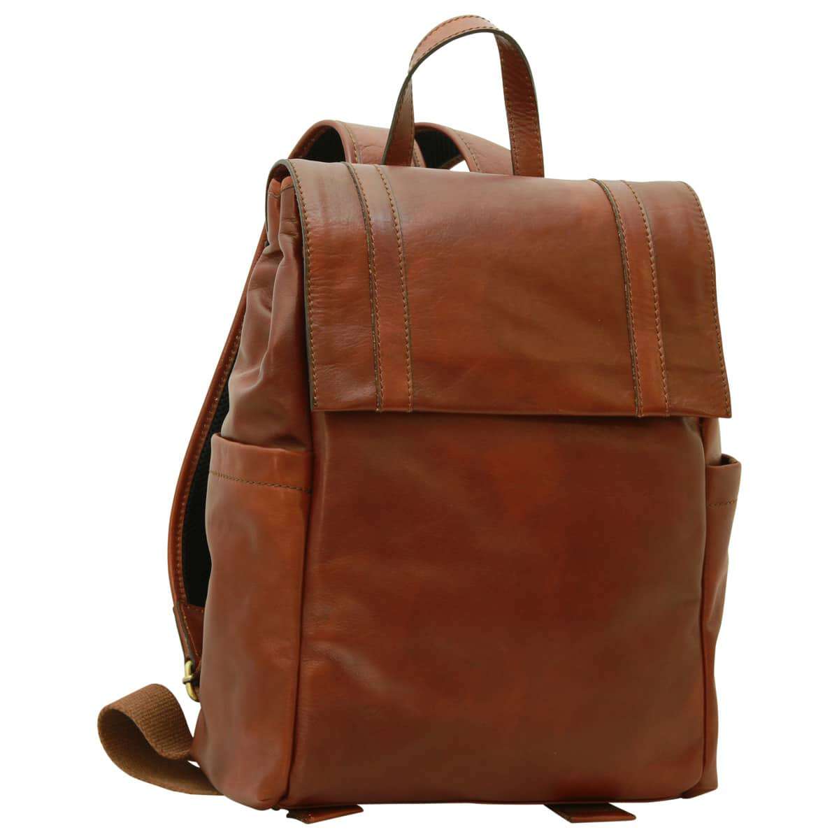 Leather laptop backpack - Mahogany Brown-0