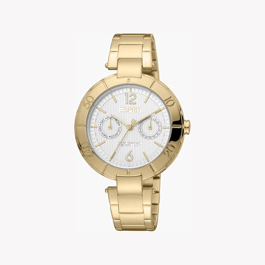 Esprit Women's Gold Stainless Steel Watch, Silver Dial | ES1L063M0055-0