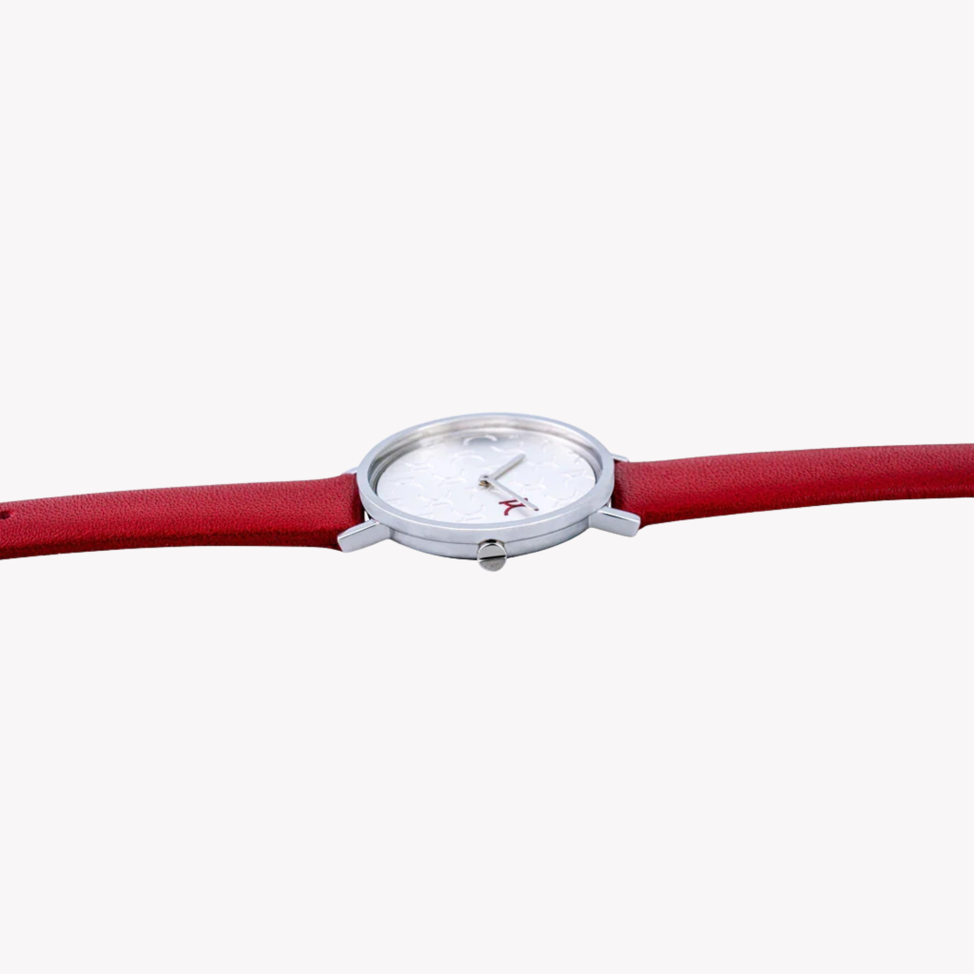 Pierre Cardin Women's Red Leather Watch, Silver Dial | CBV.1517-2