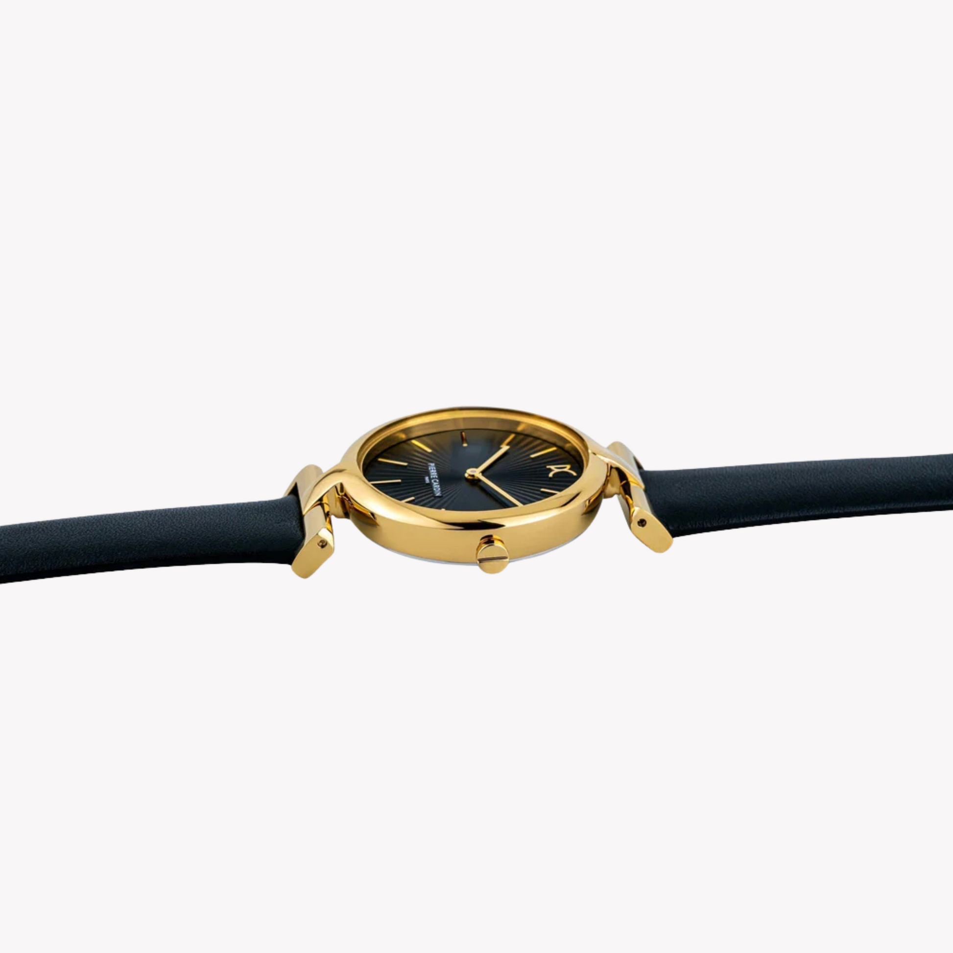 Pierre Cardin Women's Black Leather Watch, Gold Case | CMD.3504-2