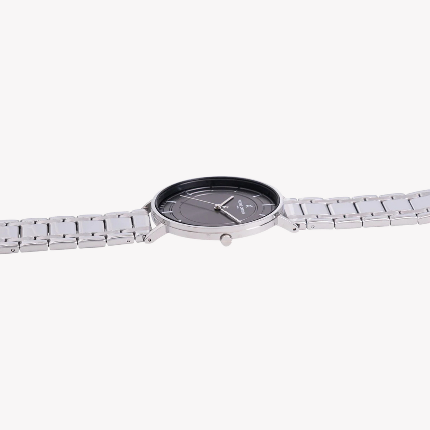 Pierre Cardin Men's Silver Metal Watch, Black Dial | CBN.3033-2