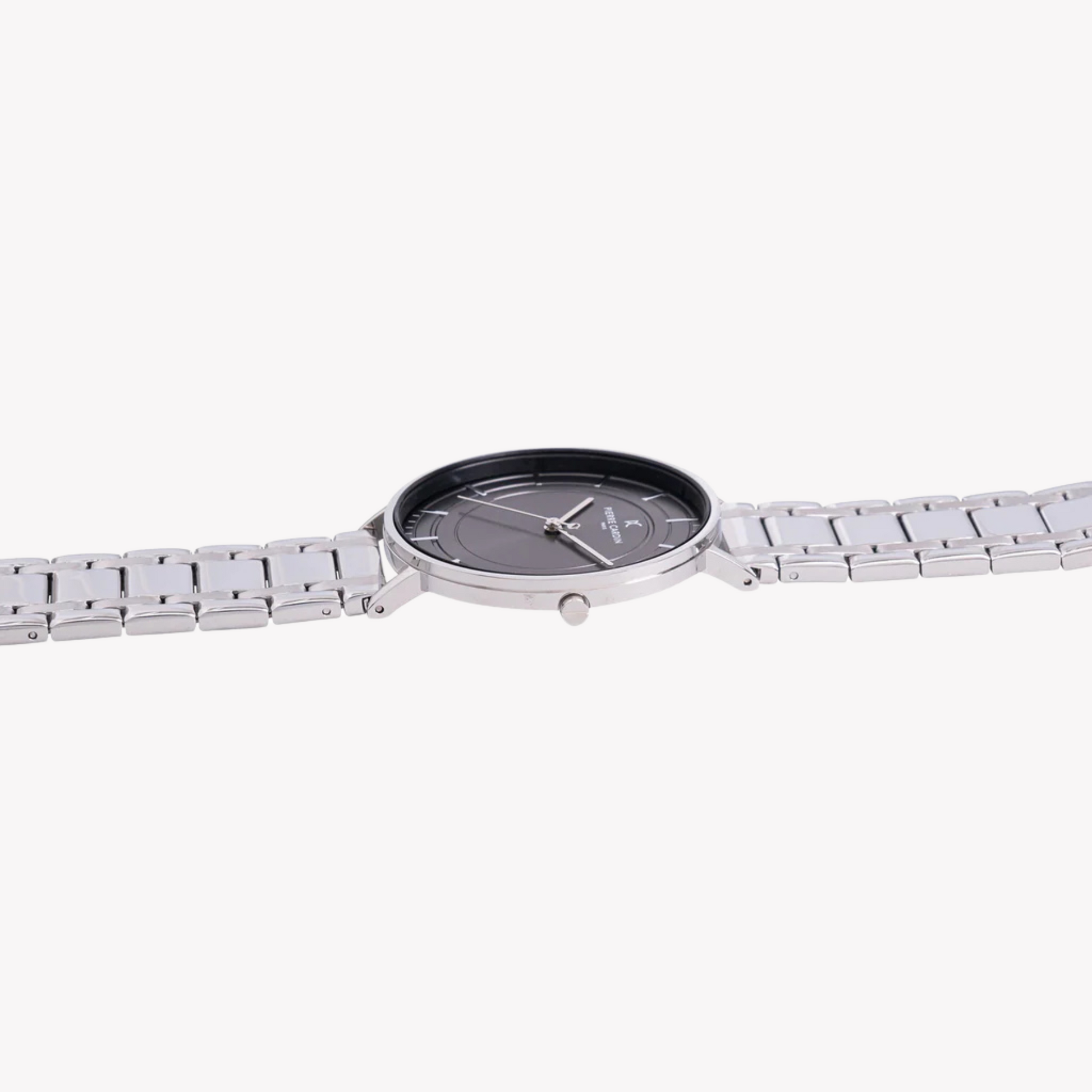 Pierre Cardin Men's Silver Metal Watch, Black Dial | CBN.3033-2