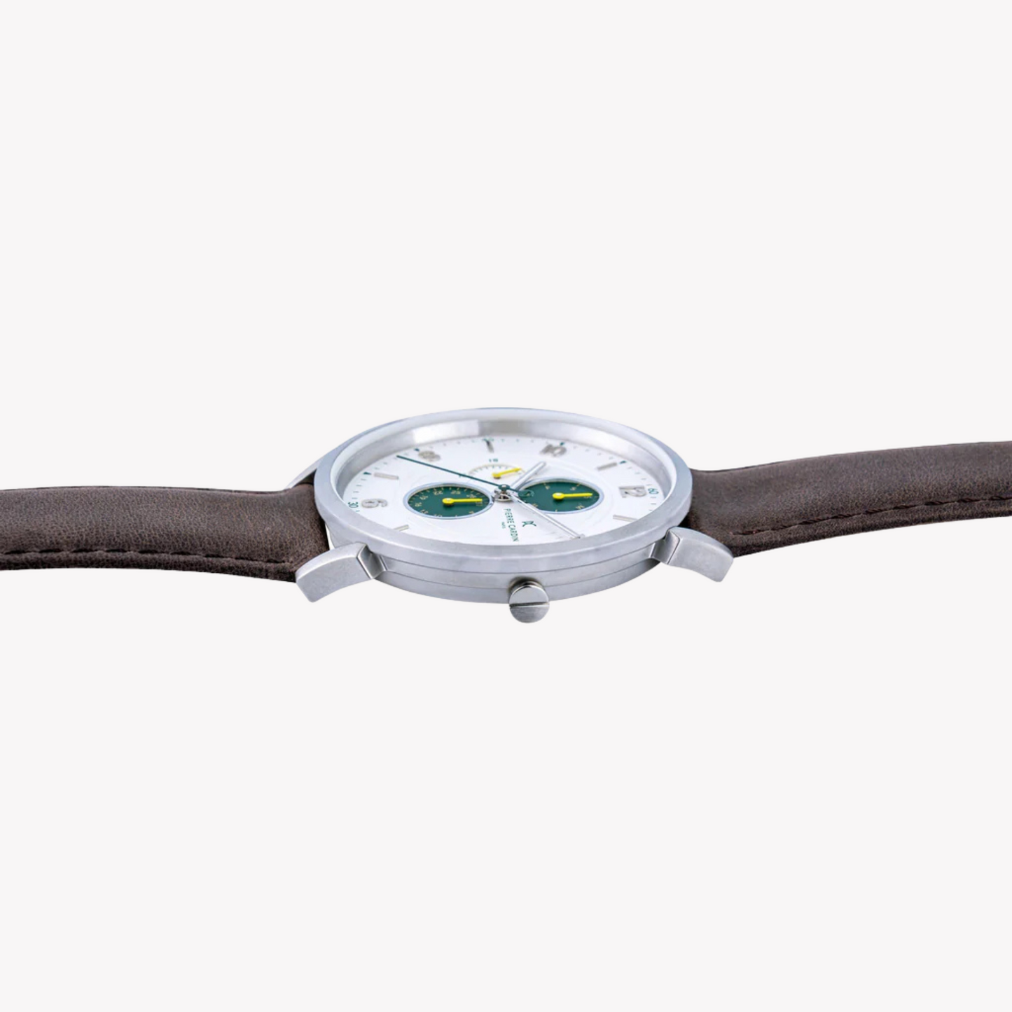 Pierre Cardin Men's Brown Leather Watch, Silver Case | CPI.2057-2