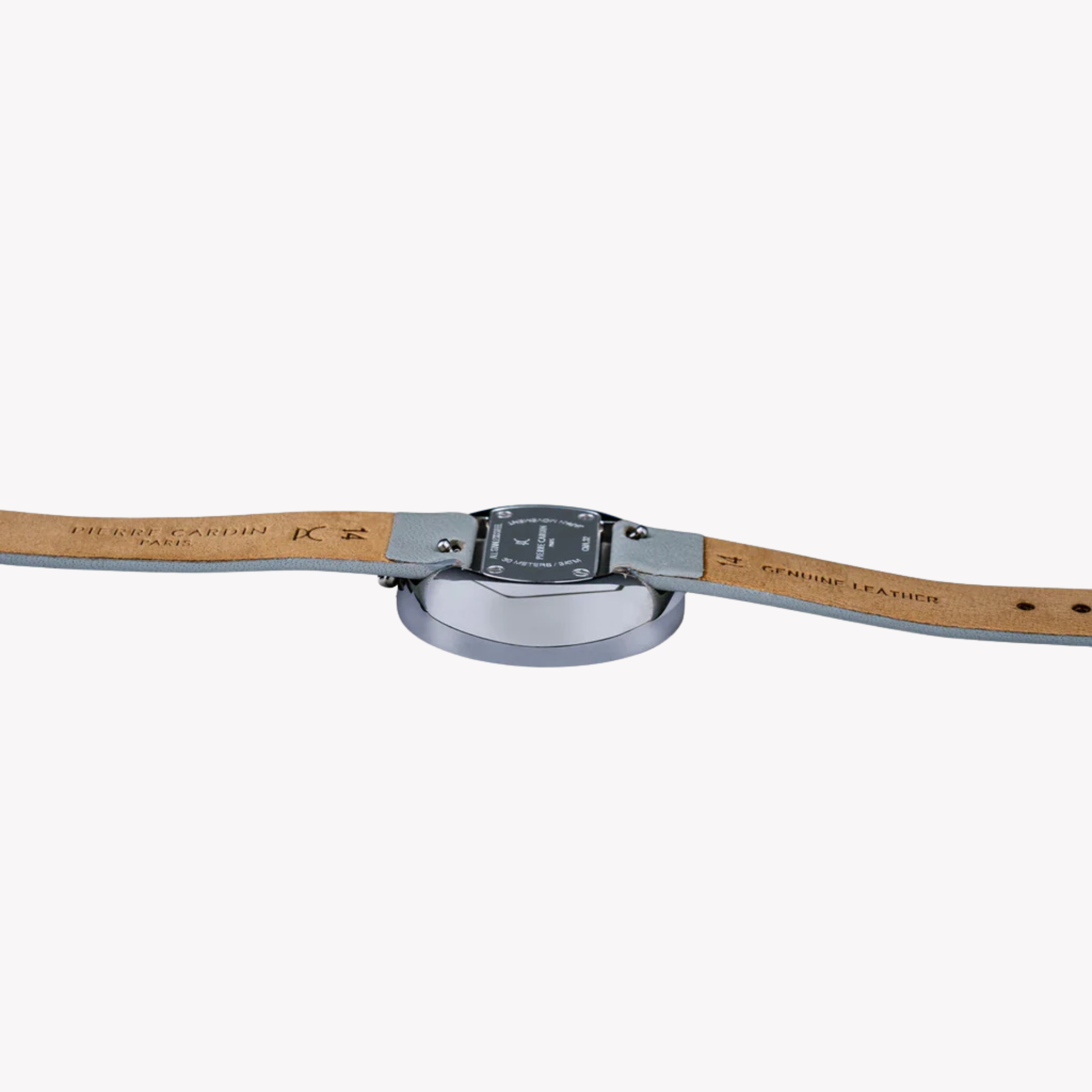 Pierre Cardin Women's Gray Leather Watch, Silver Case | CMA.0005-3