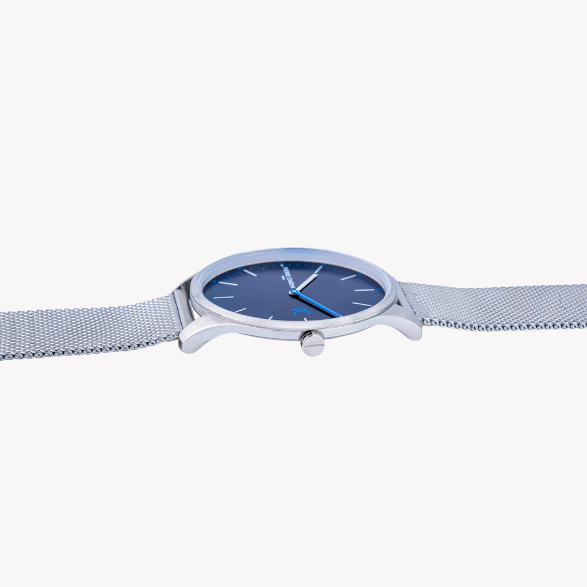 Pierre Cardin Men's Silver Stainless Steel Watch, Blue Dial | CBA.4004-2