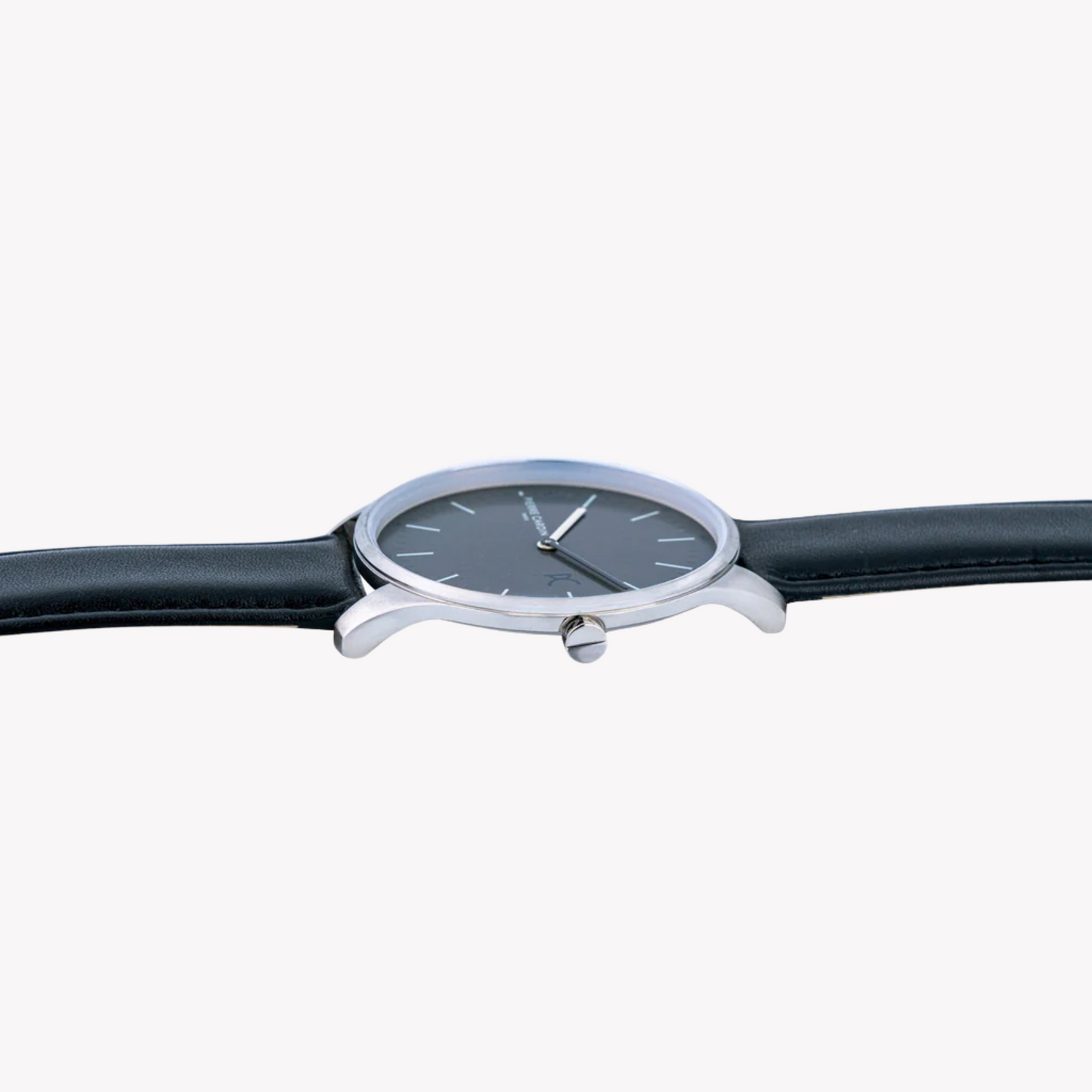 Pierre Cardin Men's Black Leather Watch, Gray Dial | CBA.4003-2
