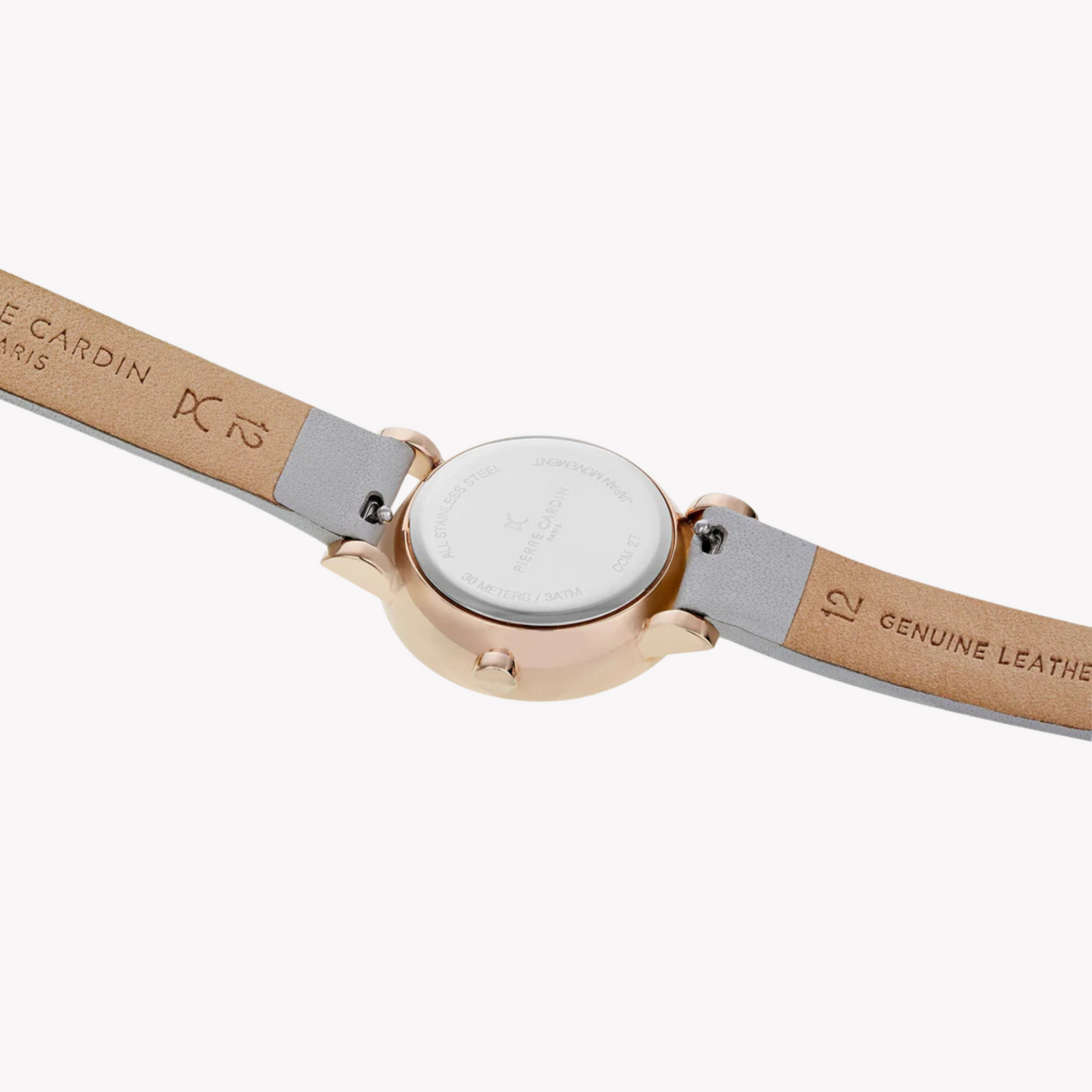 Pierre Cardin Women's Gray Leather Watch, Silver Dial | CCM.0506-2