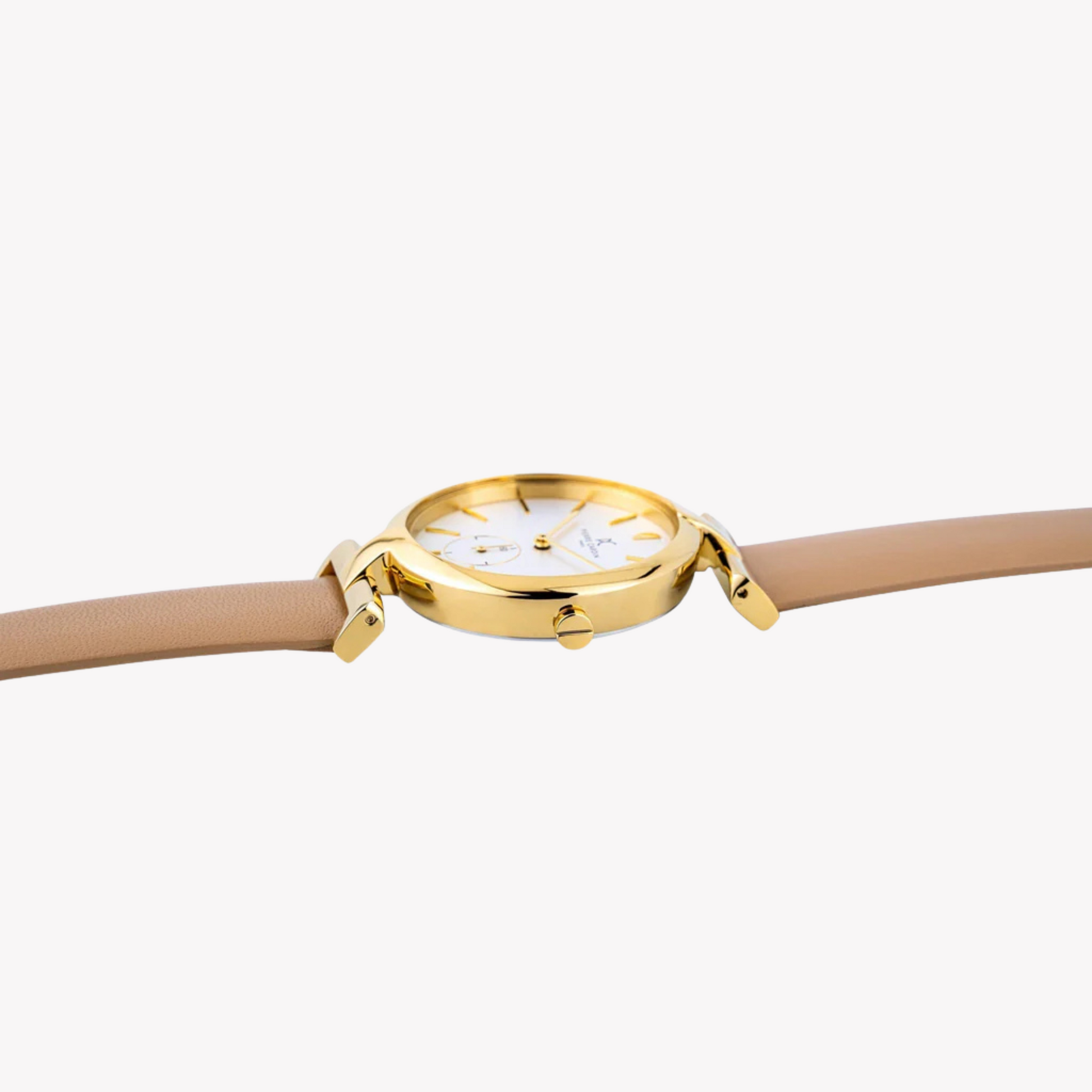 Pierre Cardin Women's Beige Leather Watch, Silver Dial | CMD.3517-2