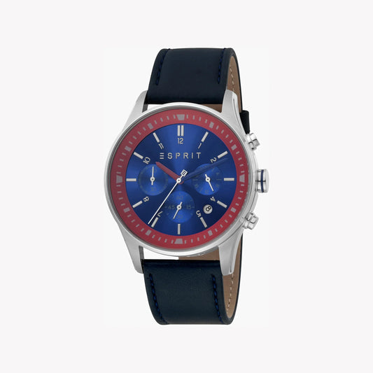 Esprit Men's Blue Leather Watch, Blue Dial | ES1G016M0045-0
