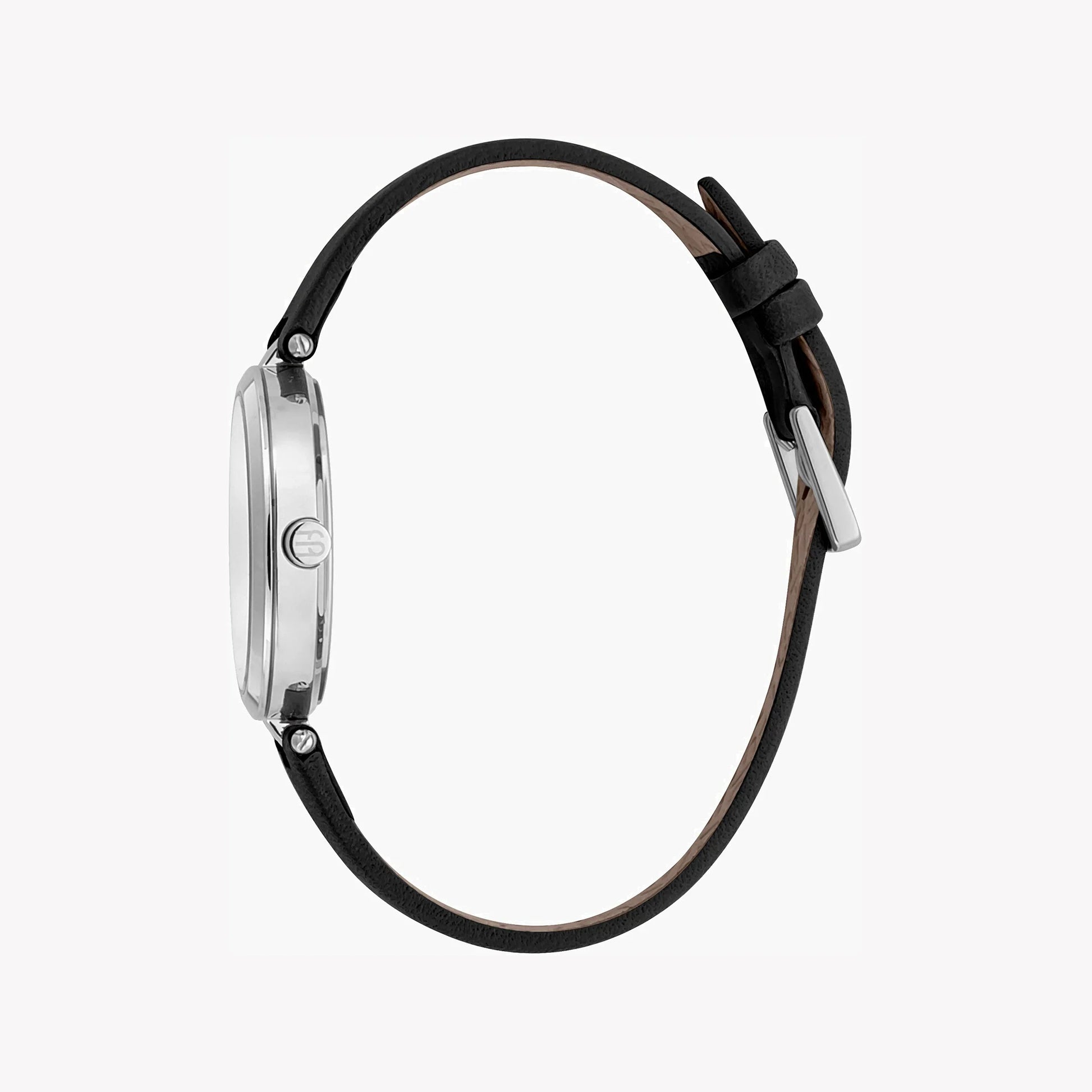 Esprit Women's Black Leather Watch, Silver Dial | ES1L188M0035-1