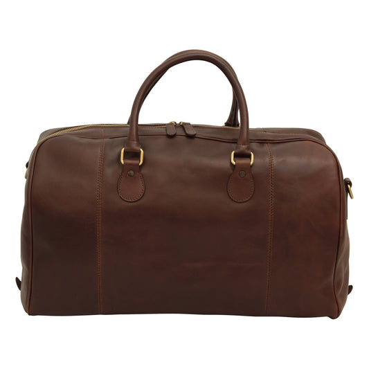 Leather Duffel Bag - Dark Brown-0