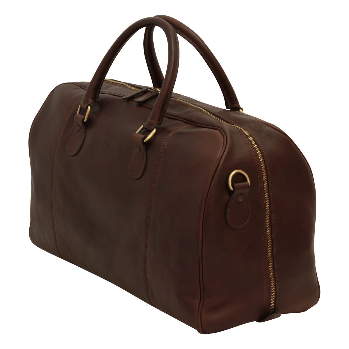Leather Duffel Bag - Dark Brown-1