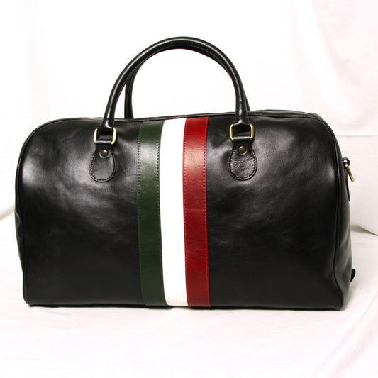 Full grain leather duffle bag - black-0