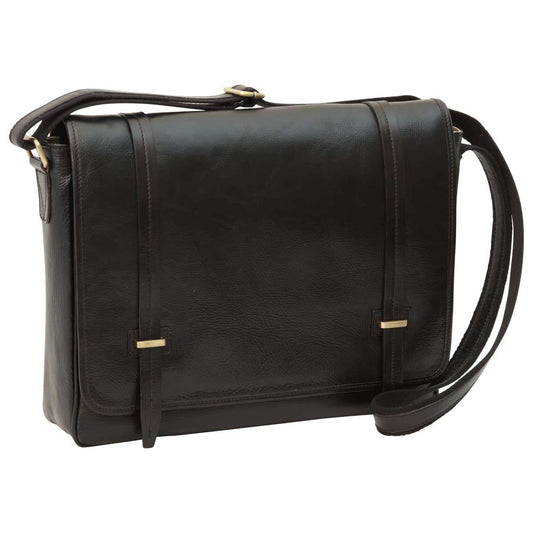 Large leather bag with magnetic closure - Black-0