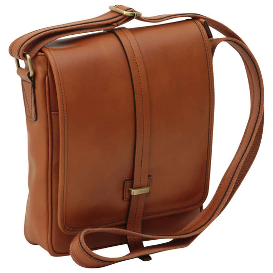 Small leather bag with magnetic closure - Brown Colonial-0