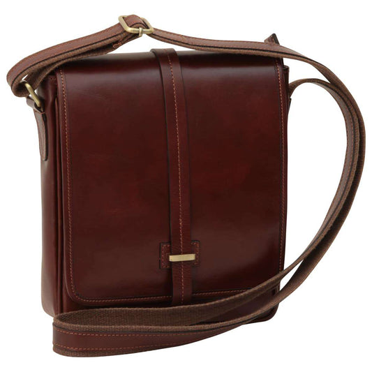 Small leather bag with magnetic closure - Brown-0