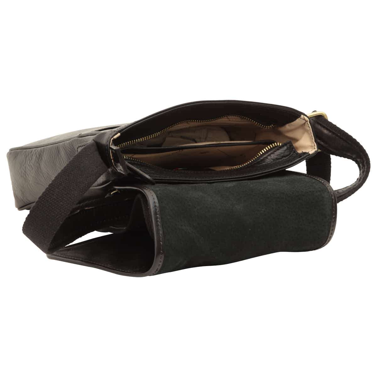 Small leather bag with magnetic closure - Black-1
