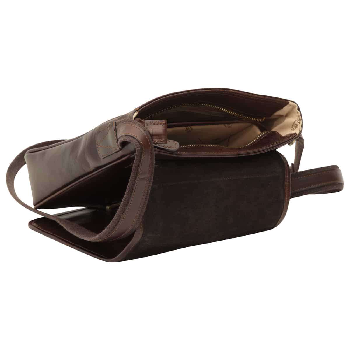 Small leather bag with magnetic closure - Dark Brown-1