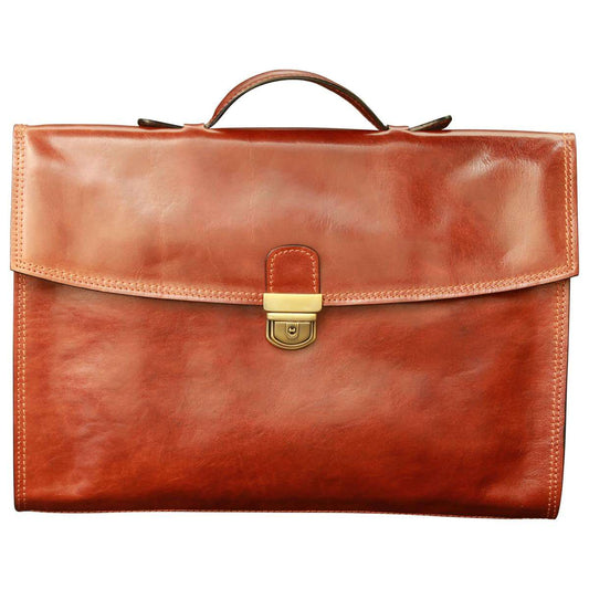 Business Leather Briefcase - Brown-0