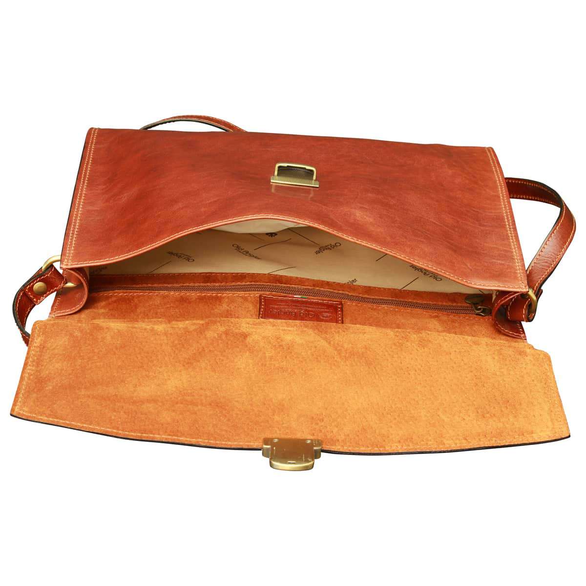 Business Leather Briefcase - Brown-1
