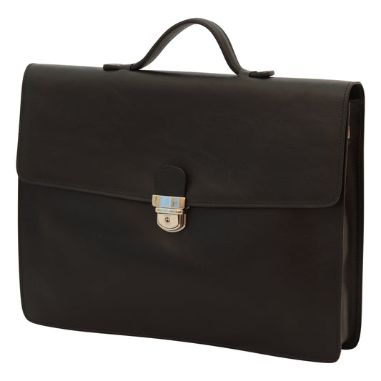 Business leather briefcase black-0