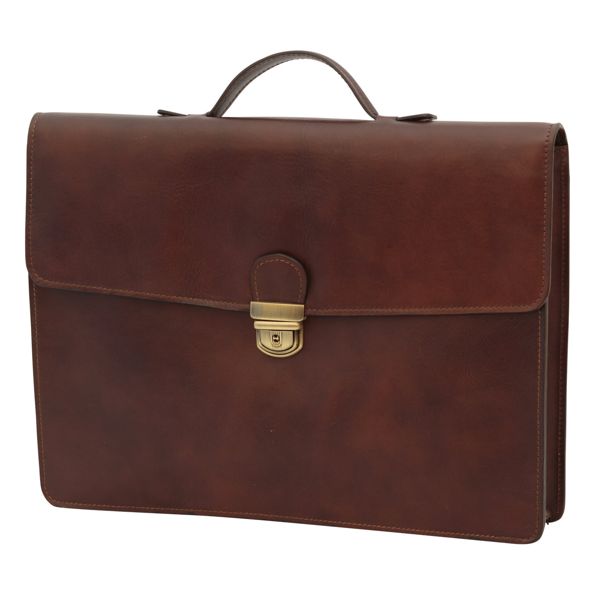 Business leather briefcase dark brown-0