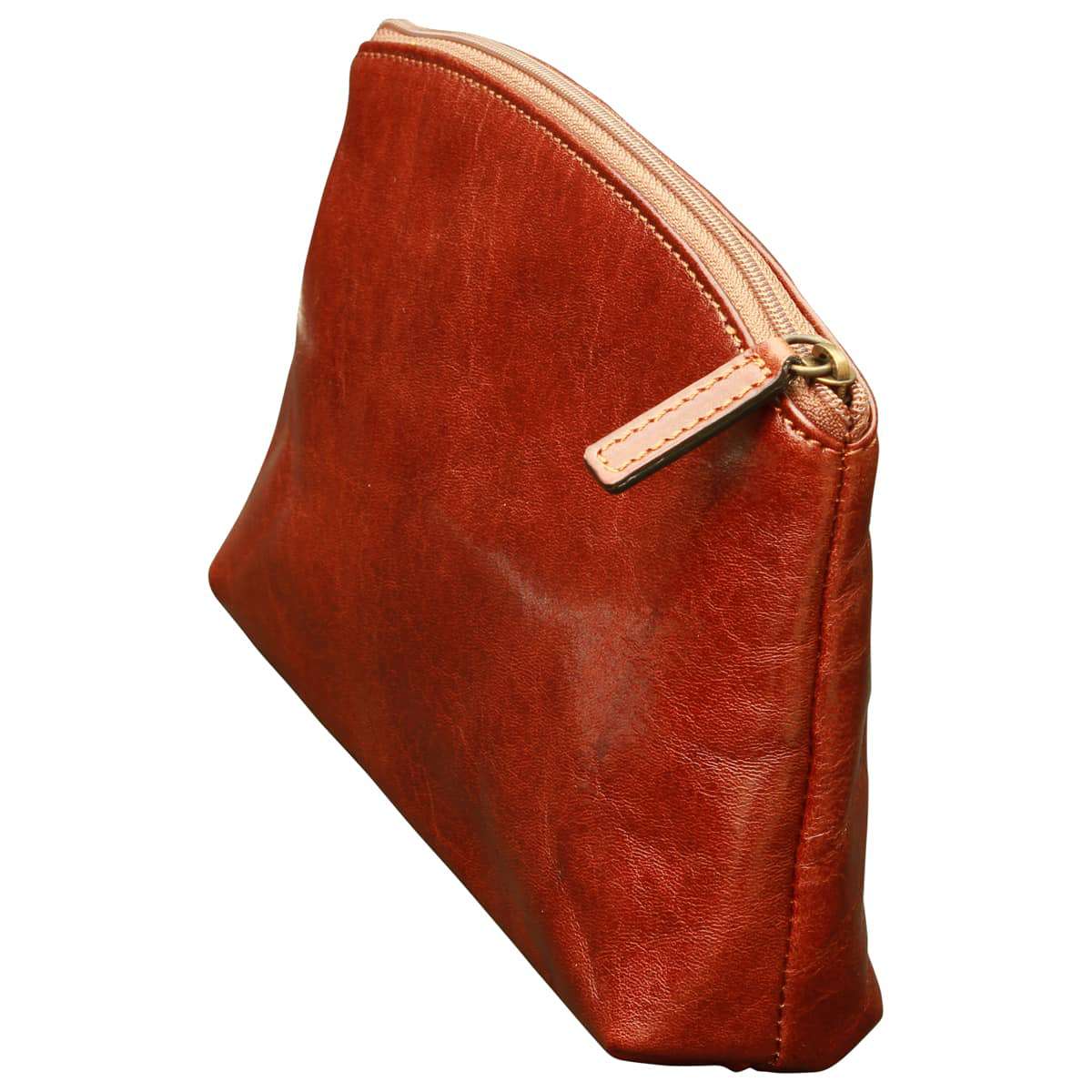 Cowhide leather beauty case - Brown-1