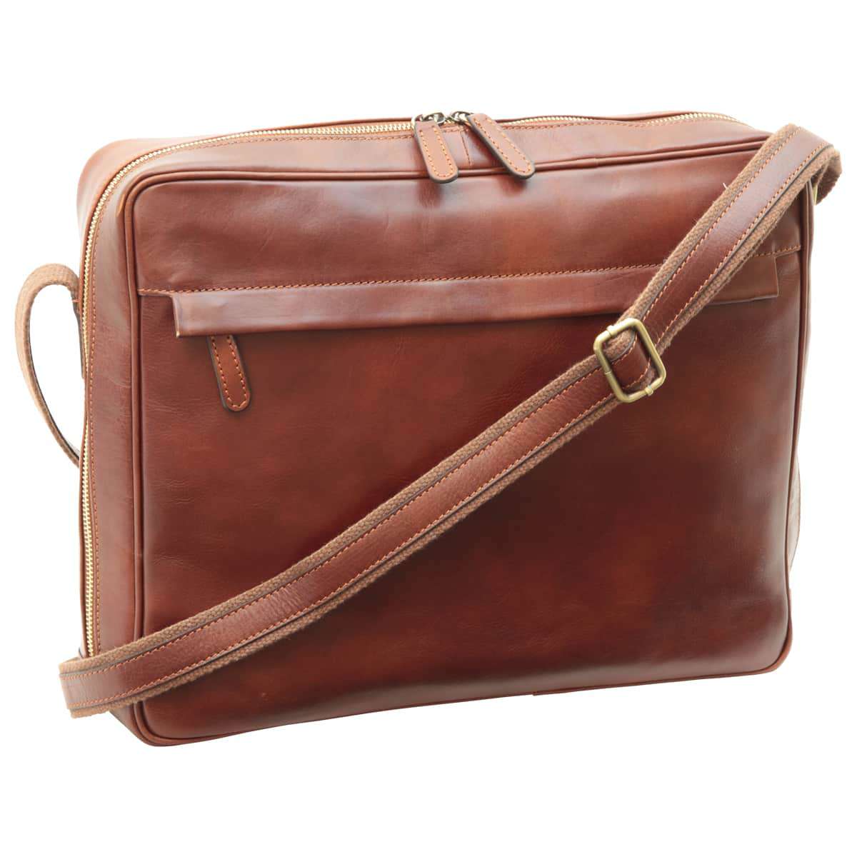Vachetta Leather Messenger - Brown-0