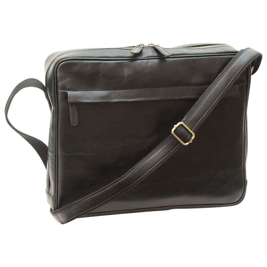 Vachetta Leather Messenger - Black-0