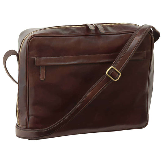 Vachetta Leather Messenger - Dark Brown-0