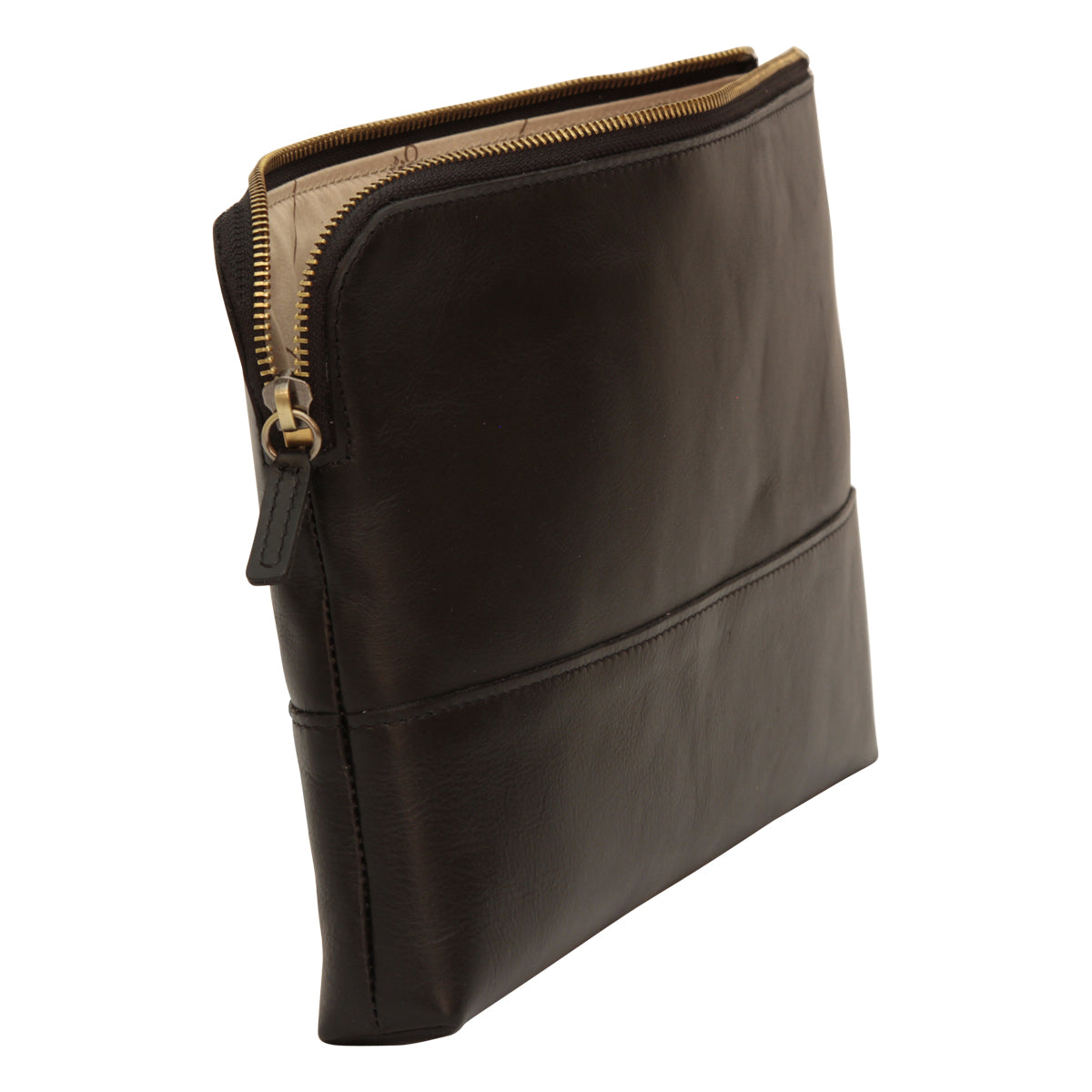 Full grain calfskin document case - dark brown-1