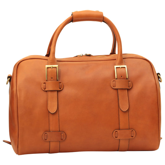 Cowhide leather duffel bag - Brown Colonial-0