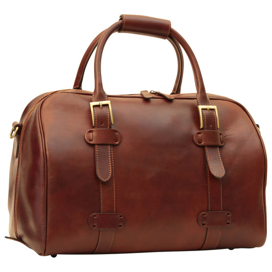 Cowhide leather duffel bag - Brown-0