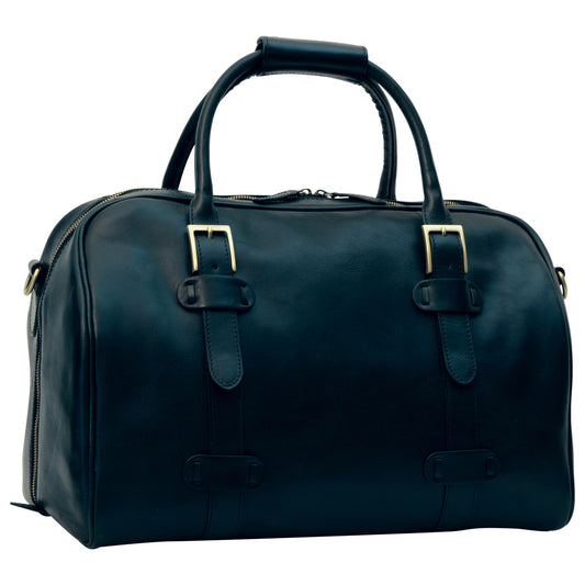 Cowhide leather duffel bag - Black-0