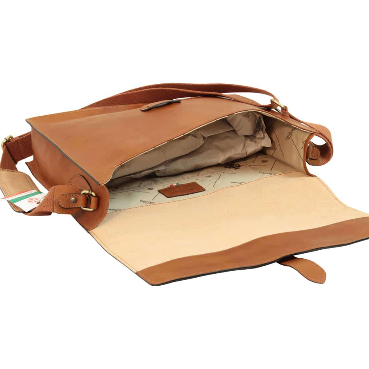 Leather messenger bag - Brown Colonial-1