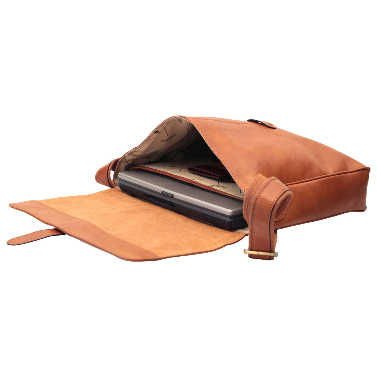 Cowhide Leather Messenger - Brown Colonial-1