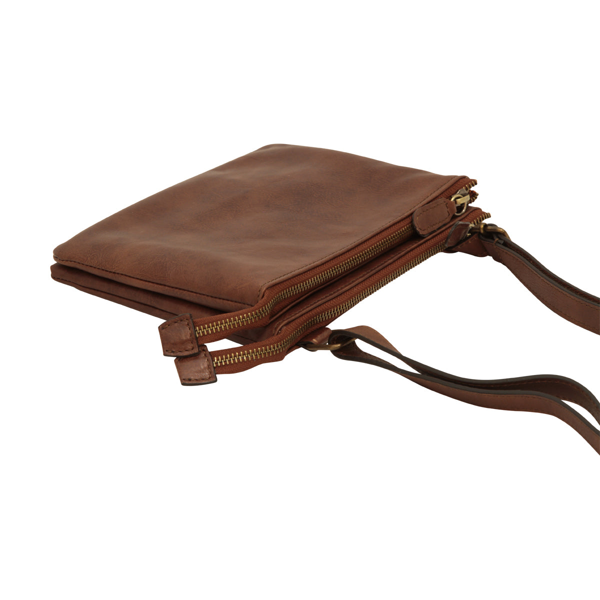 full-grain calfskin leather shoulder bag - Brown-1
