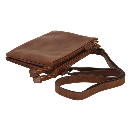full-grain calfskin leather shoulder bag - Brown-0