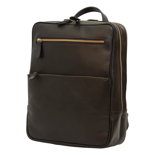 Leather backpack - black-0