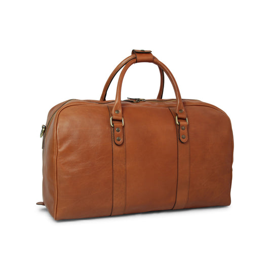 Full grain leather large travel bag - gold-0