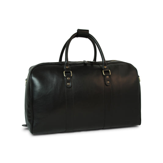 Full grain leather large travel bag - black-0