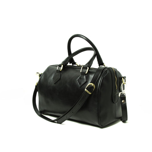 Double handled shoulder bag - black-0