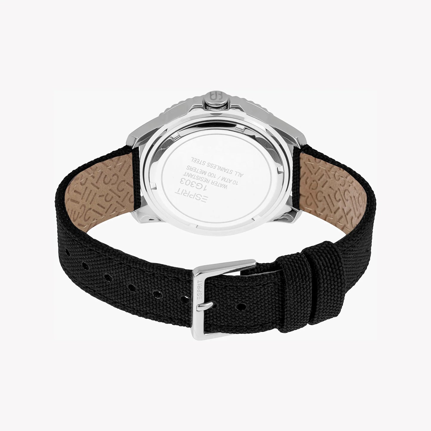Esprit Men's Black Nylon Watch, Black Dial | ES1G036M0035-2