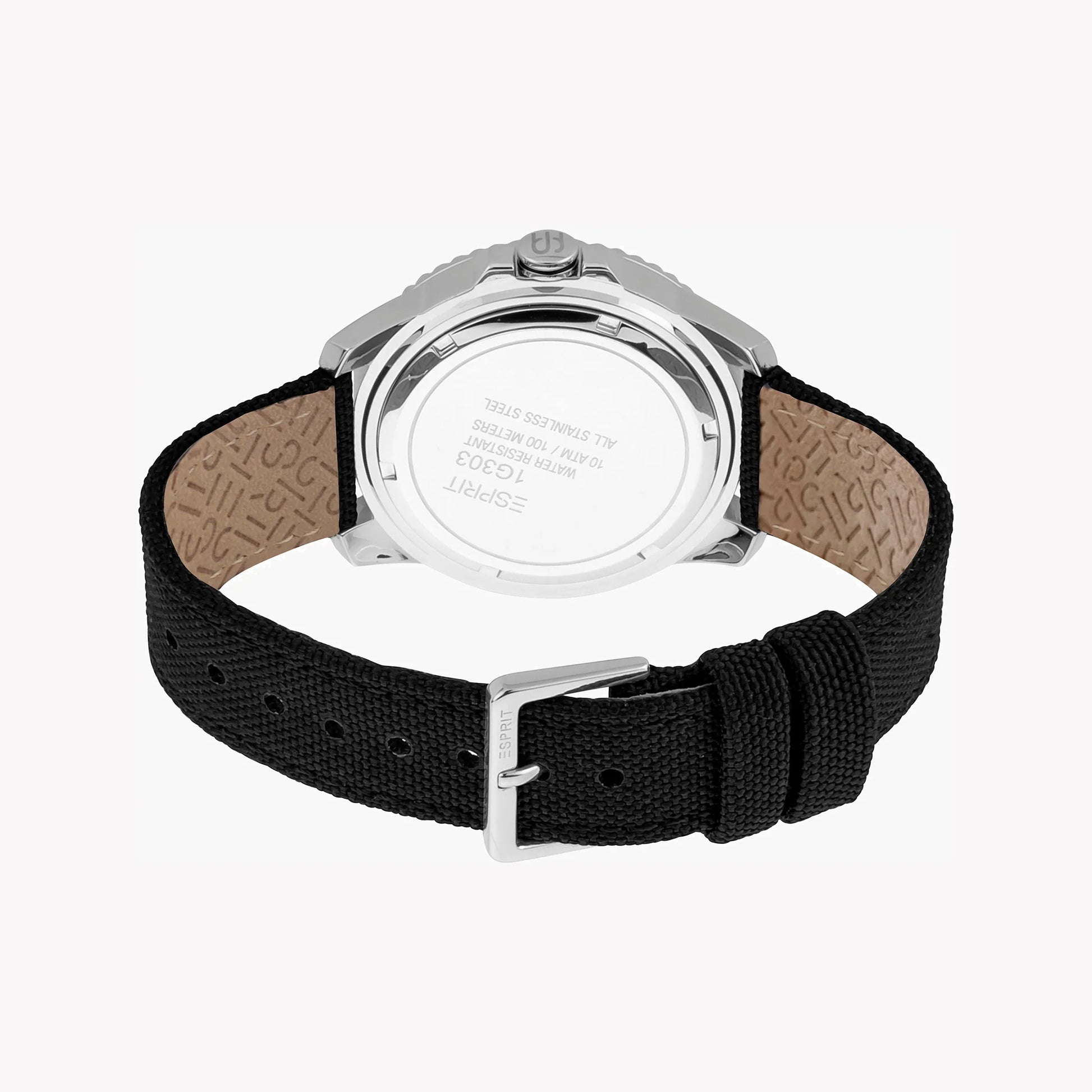 Esprit Men's Black Nylon Watch, Black Dial | ES1G036M0035-2