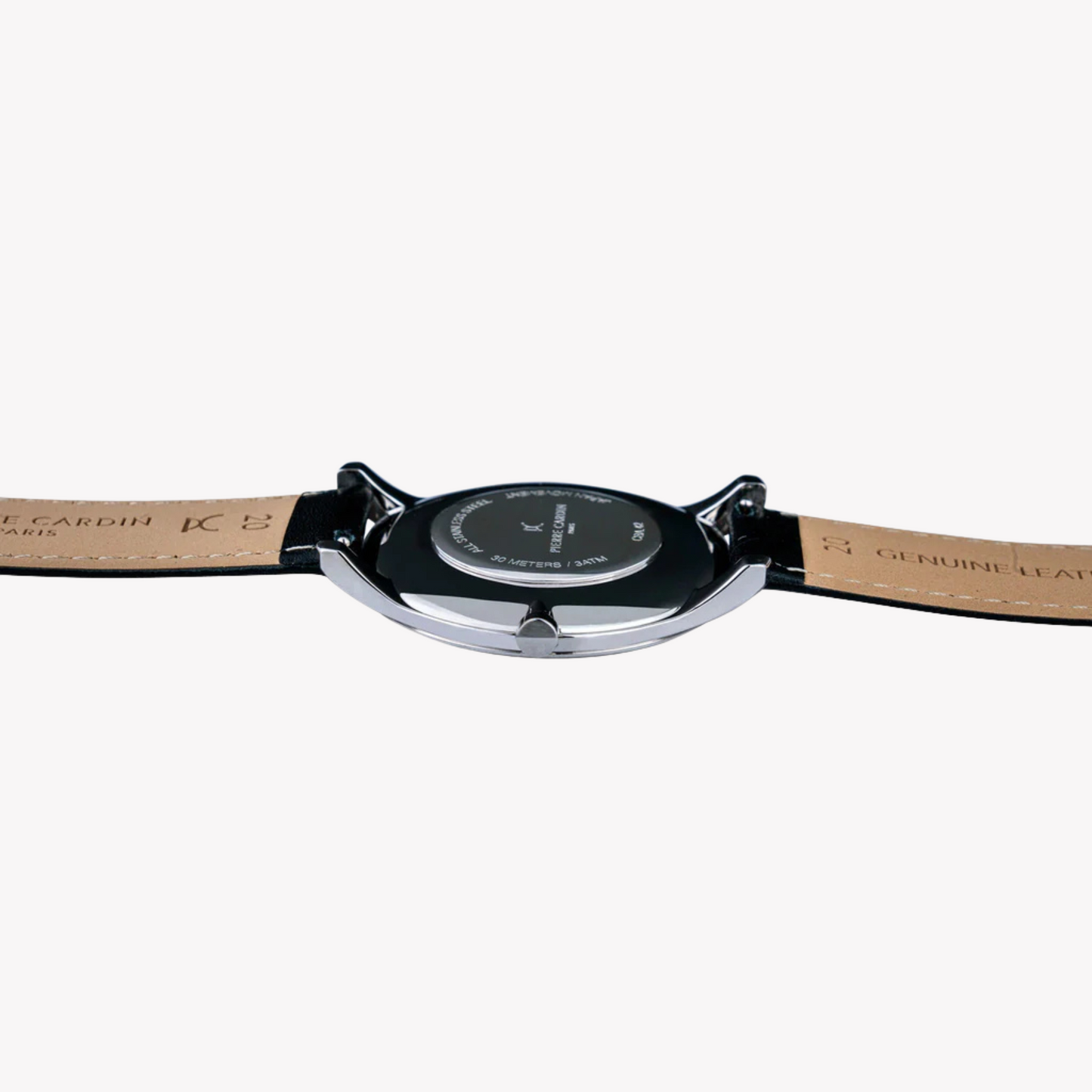 Pierre Cardin Men's Black Leather Watch, Gray Dial | CBA.4003-3