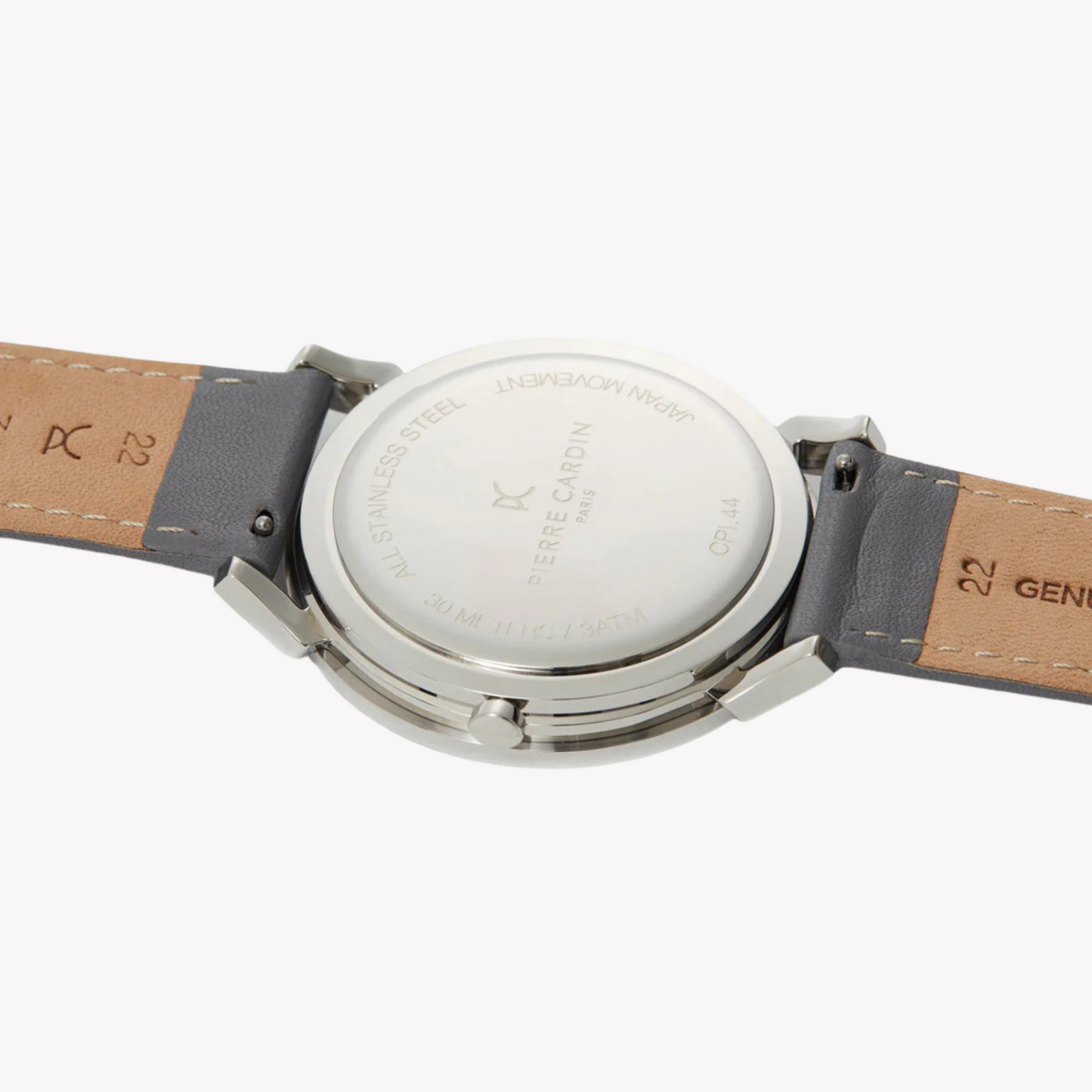 Pierre Cardin Men's Gray Leather Watch, Stainless Steel | CPI.2025-3