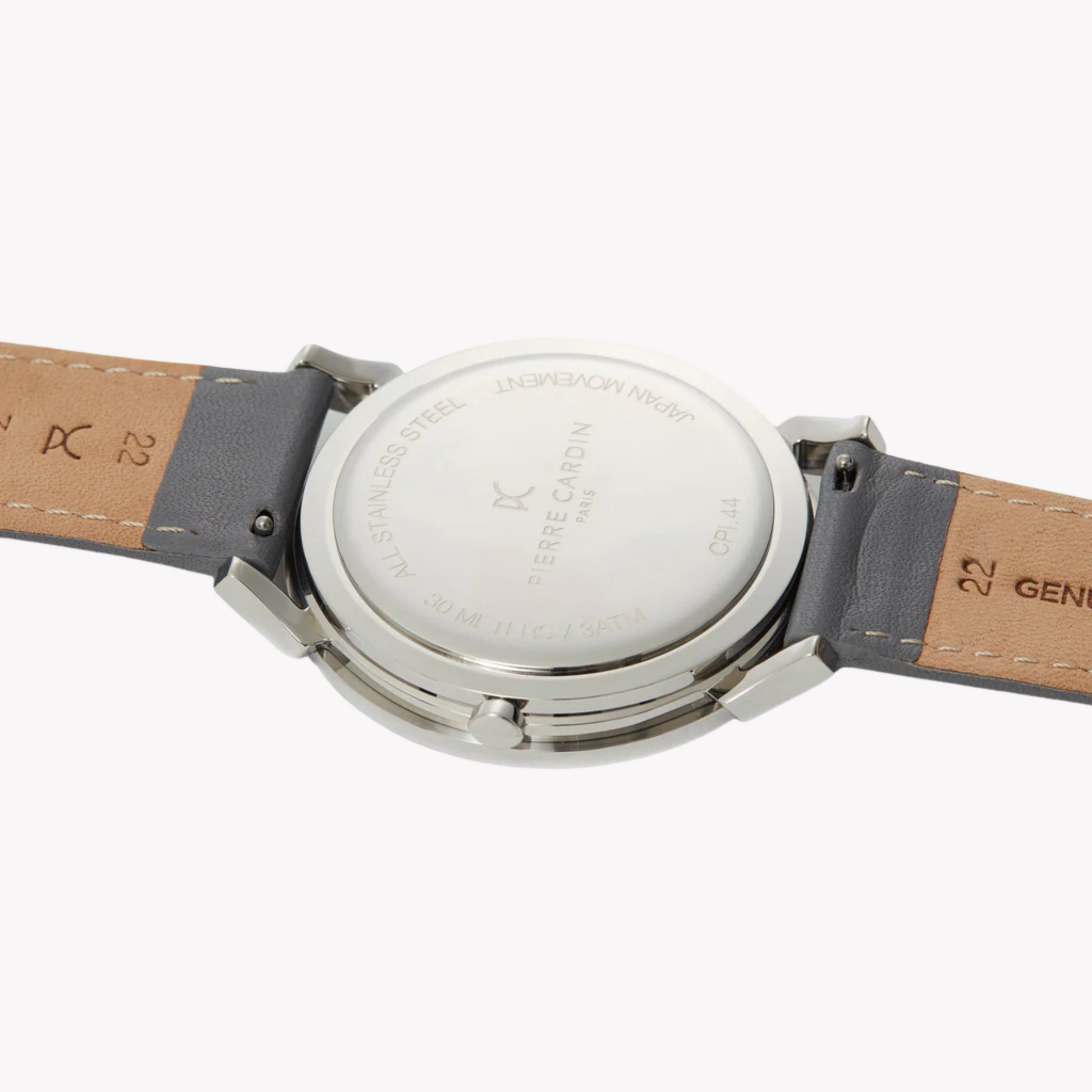 Pierre Cardin Men's Gray Leather Watch, Stainless Steel | CPI.2025-3