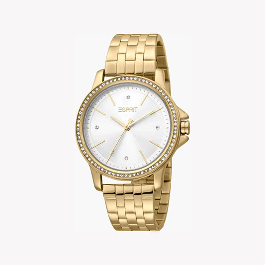 Esprit Women's Gold Stainless Steel Watch, Silver Dial | ES1L103M0025-0