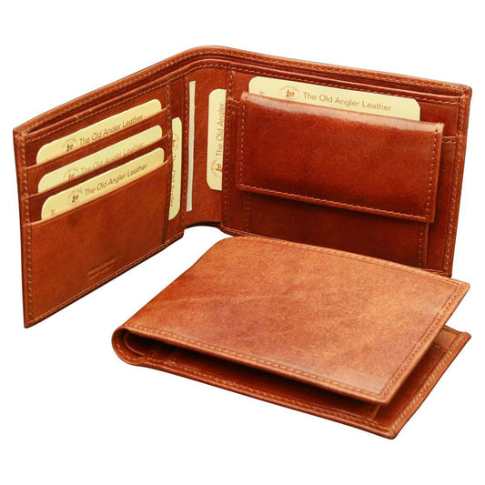 Cowhide leather wallet - Brown with RFID-0