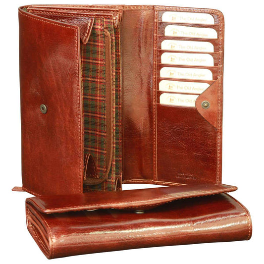 Leather wallet for women - Brown with RFID-0